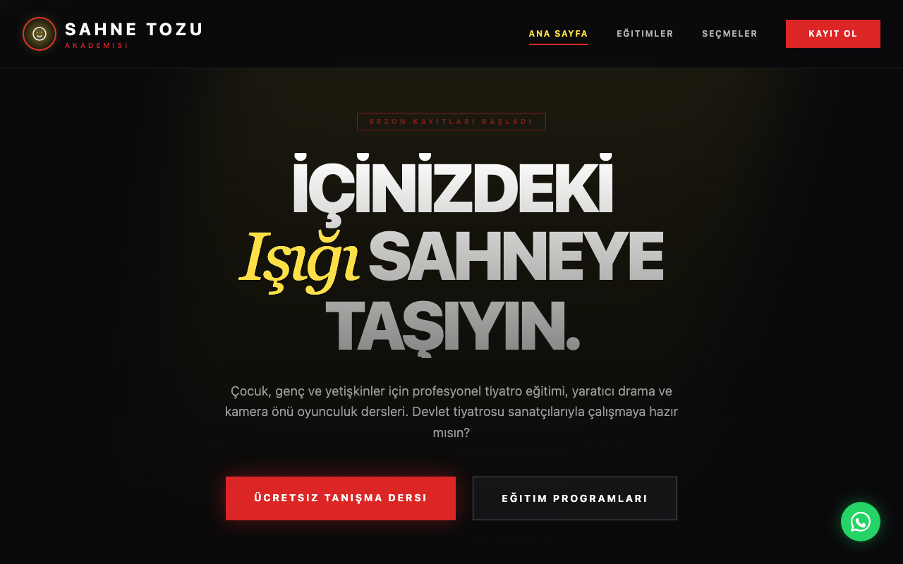Sahne Tozu Akademisi | Tiyatro ve Drama Merkezi