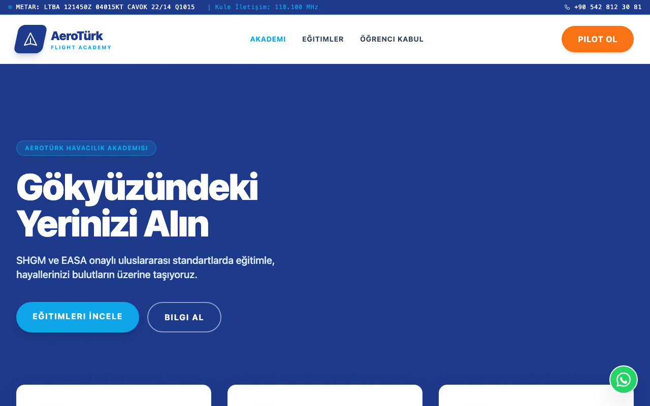 AeroTürk | Profesyonel Havacılık & Uçuş Akademisi